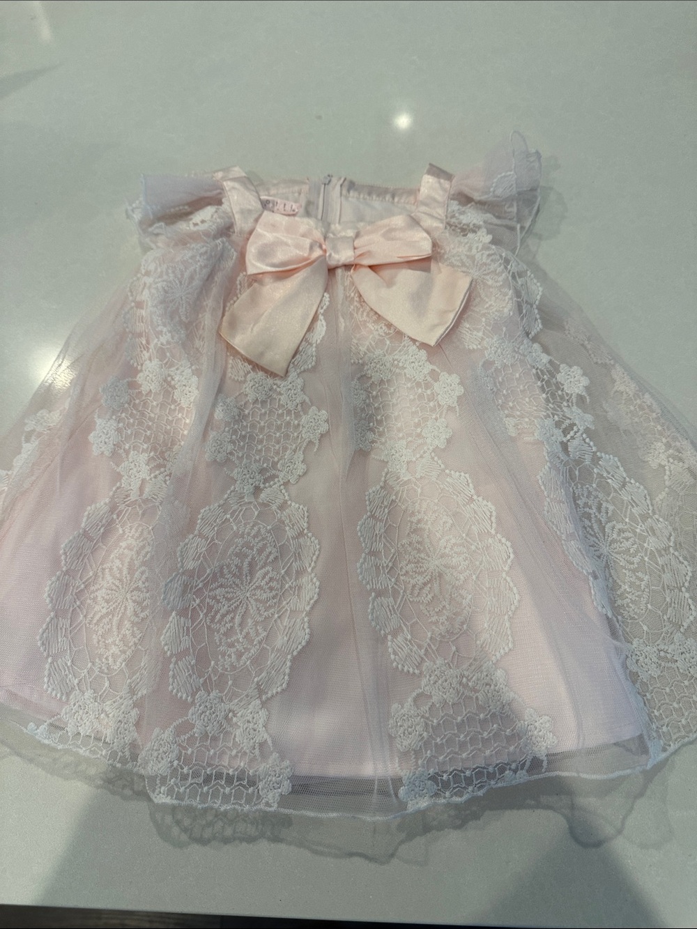 Biscotti Soft Pink Lace Holiday Dress